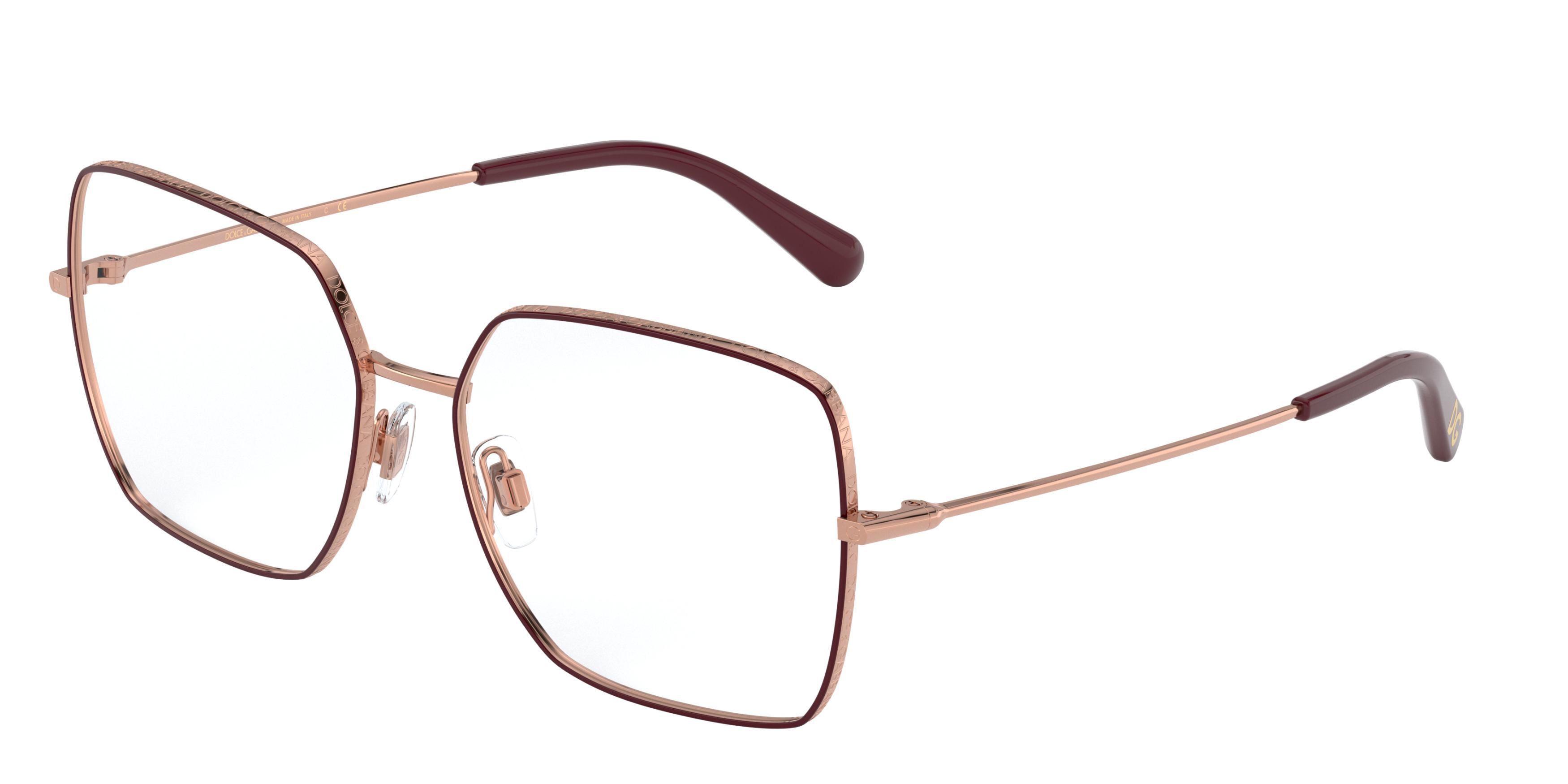 Dolce & Gabbana Woman DG1323  1333 Vista frames Metal Pink Transparent Squared Normal-image